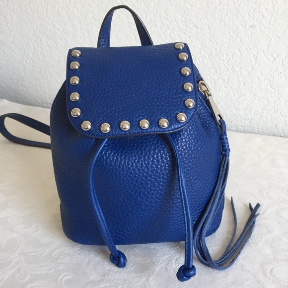Rebecca Minkoff Handbags - Rebecca Minkoff Blue studded leather Backpack.